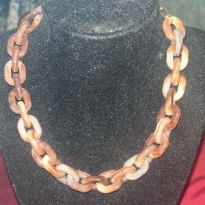 New andante brand brown cable chain necklace